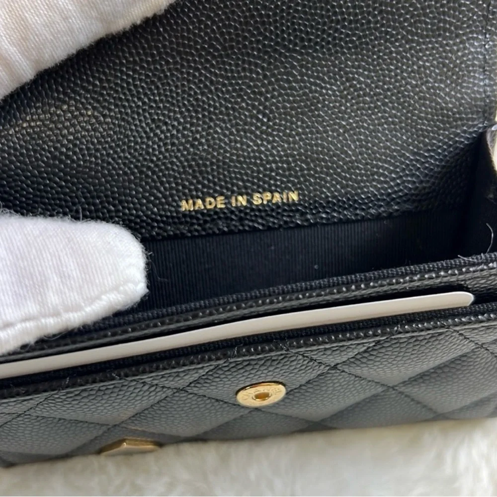 CHANEL Caviar Leather Heart Spade Tri-fold Wallet ♠️ - Picture 4 of 12